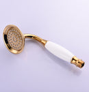 Shower head brass ceramic round hand shower head narrow, ceramic cartridge, universal compatibility, Gold Finish