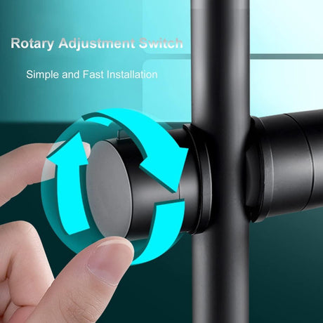 Universal slide piece, 25 mm Shower Rod Fit hand shower holder, ABS material, G1/2 Thread, 360 Degree Rotation, Matte Black/Chrome Finish Options