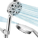 Shower Head 8+2 Functions Handheld Shower Nozzle with High Pressure Water Jet and Detachable Hose, high-pressure spray