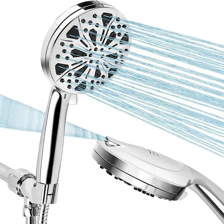 Shower Head 8+2 Functions Handheld Shower Nozzle with High Pressure Water Jet and Detachable Hose, high-pressure spray