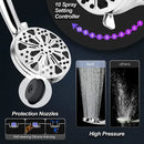 Shower Head 8+2 Functions Handheld Shower Nozzle with High Pressure Water Jet and Detachable Hose, high-pressure spray