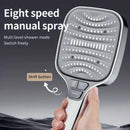 Large Panel Shower Head, 8 Adjustable Positions, Wide Water Outlet, Handheld Bathroom Shower Accessory, Chrome Finish