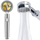 Shower Nozzle / Shower Handle- Shower Head with Turbo Fan, plastic material, 360 Degree Rotation, 26 x 8 cm Overall Size, Silver/Blue Finish Options