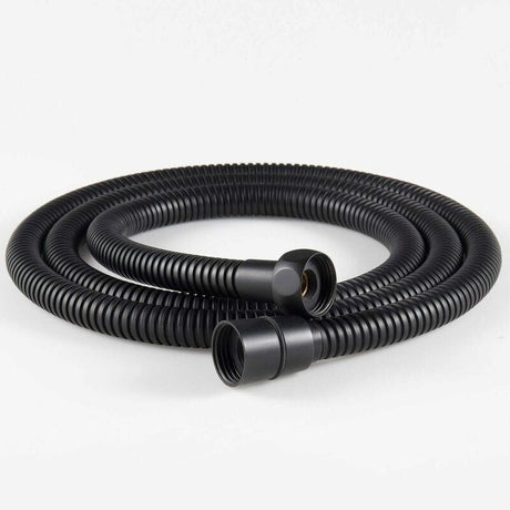 Stainless Steel Shower Hose, Kink-Resistant and Explosion-Proof, Brass Fittings, G1/2 Thread, 1.5 m Hose Length, Matte Black Finish