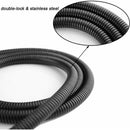 Stainless Steel Shower Hose, Kink-Resistant and Explosion-Proof, Brass Fittings, G1/2 Thread, 1.5 m Hose Length, Matte Black Finish