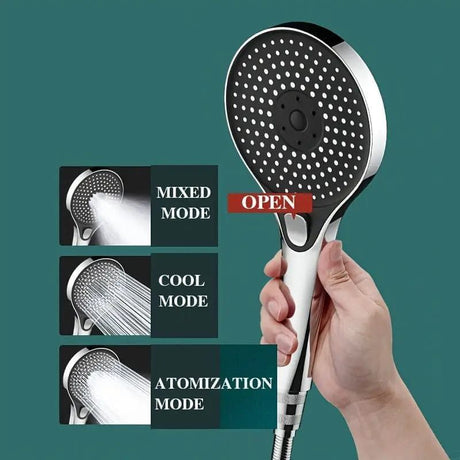 High Pressure Shower Head with Large Panel- Pressure Boosted, Super Powerful Rain Shower for Bathroom, high-pressure spray