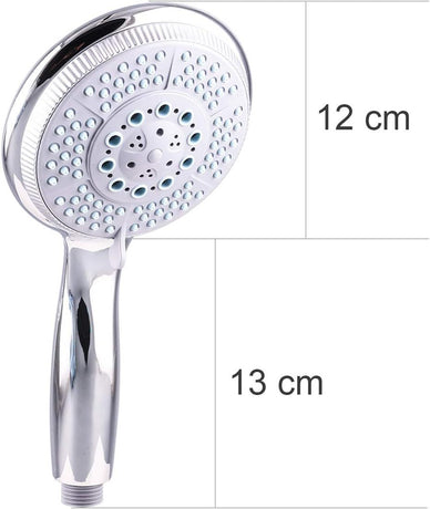 High Pressure Shower Head with 5 Spray Modes Adjustable Powerful Shower Head, Universal Shower Head for Bath, 1/2 Inch Interface, Chrome Finish