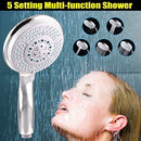 High Pressure Shower Head with 5 Spray Modes Adjustable Powerful Shower Head, Universal Shower Head for Bath, 1/2 Inch Interface, Chrome Finish