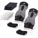 2 pcs Ceramic Hob Scraper with 10 Plastic Scrapers + 10 Metal Blades, Ceramic Hob Scraper for Removing Labels, Black, Black Color