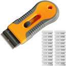 Glass and Ceramic Glass Scraper, Glass Cleaning Tool with 20 Replacement Parts for Removing Gasket Labels, Decals and Oven Glue, Grey Color
