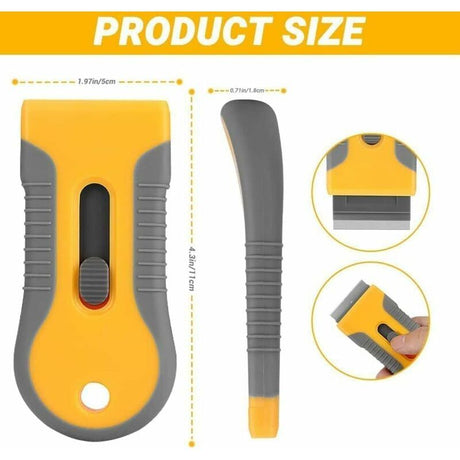 Glass and Ceramic Glass Scraper, Glass Cleaning Tool with 20 Replacement Parts for Removing Gasket Labels, Decals and Oven Glue, Grey Color