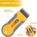 Glass and Ceramic Glass Scraper, Glass Cleaning Tool with 20 Replacement Parts for Removing Gasket Labels, Decals and Oven Glue, Grey Color