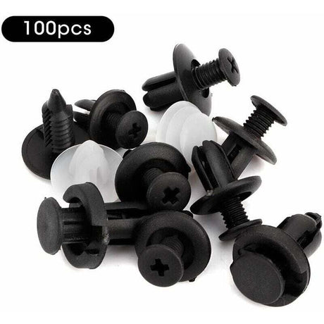 100 pcs Universal Door Trim Clip, Plastic Car Push Rivet Kit Door Card Panel Trim Clips Bumper Fastener Retainer
