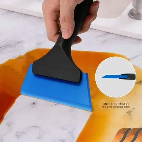 Small squeegee, window squeegee, 5 inch, blue, Silicone + Rubber material, automotive replacement use, vehicle maintenance accessory, Blue Color