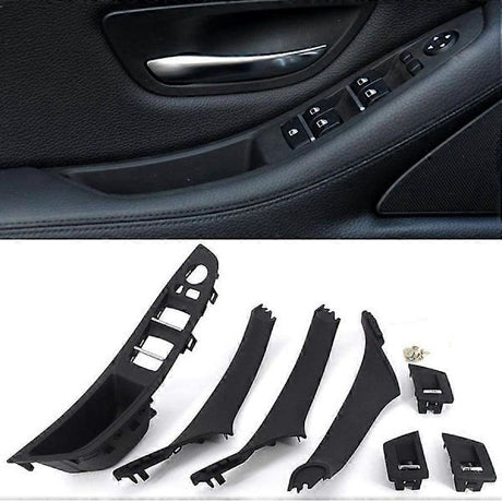 For 5 Series F10 F11 520D 525D 530D 535I LHD Door Handle (Black), ABS material, direct exterior replacement, vehicle trim repair, Black Color