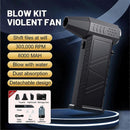 Turbo Jet Fan 300000RPM Powerful Air Blower, Brushless Motor Portable Dust Cleaner for Car Interior, 8000mAh Battery