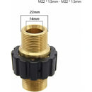 M22 x 1.5 Snabbkopplingsadapter for Slang, Dubbel male, Kompatibel med Karcher HD & HDs Hogtryckstvattar, 14mm Diameter, Brass material