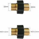 M22 x 1.5 Snabbkopplingsadapter for Slang, Dubbel male, Kompatibel med Karcher HD & HDs Hogtryckstvattar, 14mm Diameter, Brass material