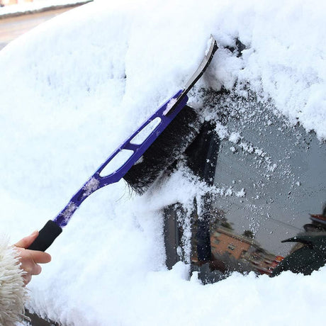 Snow Brush & Ice Scraper Car Brush - 2 in 1 Snow Brush Shovel Removal Automatic Snow Removal Car Windshield Clean Tools, Aluminum + Plastic material