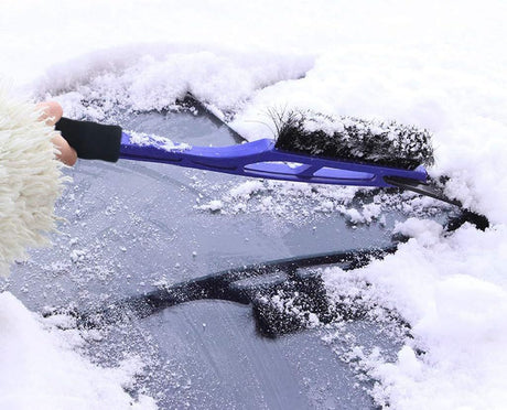 Snow Brush & Ice Scraper Car Brush - 2 in 1 Snow Brush Shovel Removal Automatic Snow Removal Car Windshield Clean Tools, Aluminum + Plastic material