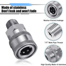 Pressure Washer Coupler Set, 1/4 Inch NPT Stainless Steel Quick Connector Male Female External Thread, Cleaning Use