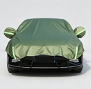 Half Car Cover Sedan with Green Reflective Strip,All Weather Car Body Cover for Sun, Rain, Dust(Fit Sedans, compact SUVs Length 4.3m to 4.5m)-green
