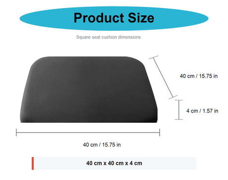 Crystal velvet seat cushion, ergonomic memory foam seat cushion, suitable for cars, comfortable and relieves tailbone pressure-black 40*40*4 cm