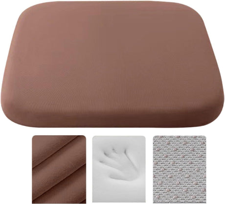 Crystal velvet seat cushion, ergonomic memory foam seat cushion, suitable for cars, comfortable and relieves tailbone pressure-brown 40*40*4 cm