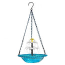 Solar Cascade Hanging Bird Bath Fountain, Hummingbird Water Fountain with Solar Pump Glass Bowl for Garden Yard Patio Backyard Decoration