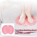 Shower Foot Massager Scrubber, Silicone Bath Massage Cushion Brush Anti-Slip for Lazy Wash Feet, Improves Foot Circulation pink