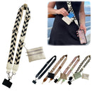 Clip and Go Phone Strap with Zipper Pouch,Crossbody Adjustable Chain Lanyard with PU Leather Wallet for All Phones Beige