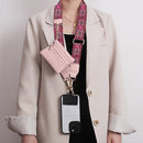 Clip and Go Phone Strap with Zipper Pouch,Crossbody Adjustable Chain Lanyard with PU Leather Wallet for All Phones C
