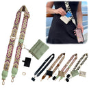 Clip and Go Phone Strap with Zipper Pouch,Crossbody Adjustable Chain Lanyard with PU Leather Wallet for All Phones Light Green