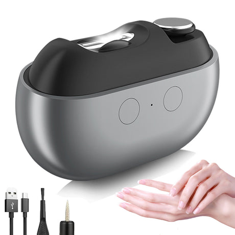 Smart Nail Clippers, Electric Toenail Clippers for Seniors and Babies, 2026 3-in-1 Electric Nail Clippers and Polisher (with LED Light, USB Port, and Nail Clipper Storage Case) (Black) Black