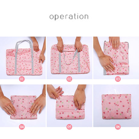 Foldable Travel Duffel Bag Tote Carry On Luggage Sport Duffle Week-ender Overnight For Women And Girls B-Pink