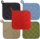 5Pcs Kitchen Pot Holders Set Heat Resistant Pure Cotton Potholders Kit Trivets Large Coasters Hot Pads Pot Holders for Everyday Cooking and Baking by 6.5 x 6.5 Inch Multicolor
