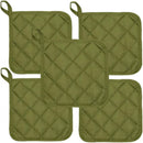 5Pcs Kitchen Pot Holders Set Heat Resistant Pure Cotton Potholders Kit Trivets Large Coasters Hot Pads Pot Holders for Everyday Cooking and Baking by 6.5 x 6.5 Inch Sage