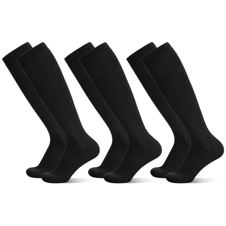 HEQUSIGNS 3 Pairs Kids Soccer Socks,Boys Girls Long Hockey Rugby Socks,Unisex Anti-slip Towel Bottom Football Socks for Children Aged 4-13 to Playing Sports Black