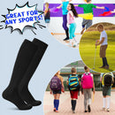 HEQUSIGNS 3 Pairs Kids Soccer Socks,Boys Girls Long Hockey Rugby Socks,Unisex Anti-slip Towel Bottom Football Socks for Children Aged 4-13 to Playing Sports Black+Blue+White