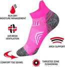 Tsoduce 5 Pairs Athletic Ankle Womens Socks Running Compression Socks for Women Cozy Low Cut Performance Soft Tab Socks Mix Color 1