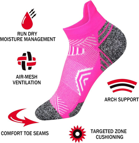 Tsoduce 5 Pairs Athletic Ankle Womens Socks Running Compression Socks for Women Cozy Low Cut Performance Soft Tab Socks Mix Color 1