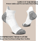 Tsoduce 5 Pairs Athletic Ankle Womens Socks Running Compression Socks for Women Cozy Low Cut Performance Soft Tab Socks White