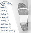 Tsoduce 5 Pairs Athletic Ankle Womens Socks Running Compression Socks for Women Cozy Low Cut Performance Soft Tab Socks White