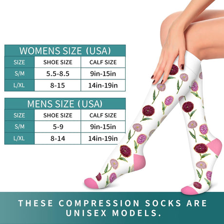 6Pairs Compression Socks for Women and Men - Best for Circulation, Running, Athletic, Recover, Nurse, Travel L/XL 01 Black/Oranga/White/Green/Blue/Gray