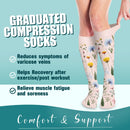 6Pairs Compression Socks for Women and Men - Best for Circulation, Running, Athletic, Recover, Nurse, Travel L/XL 05 Yellow/Blue/Pink/Green/Green/Black
