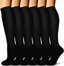 6Pairs Compression Socks for Women and Men - Best for Circulation, Running, Athletic, Recover, Nurse, Travel S/M 14 Black