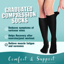 6Pairs Compression Socks for Women and Men - Best for Circulation, Running, Athletic, Recover, Nurse, Travel S/M 14 Black