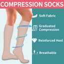 6Pairs Compression Socks for Women and Men - Best for Circulation, Running, Athletic, Recover, Nurse, Travel L/XL 21 Pink 5 Pairs/White