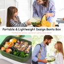 Xuniizn Bento Box Adult Lunch Box, Containers for Adults Men Women, Lunchable Food Container with Utensils, Sauce Jar, Muffin Liners, Microwave & Dishwasher Safe Green