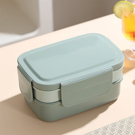 Xuniizn Bento Box Adult Lunch Box, Containers for Adults Men Women, Lunchable Food Container with Utensils, Sauce Jar, Muffin Liners, Microwave & Dishwasher Safe Green#3